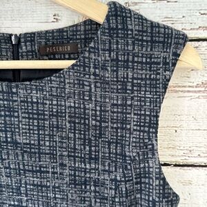 Peserico Navy and Gray Sleeveless Dress, Size 42